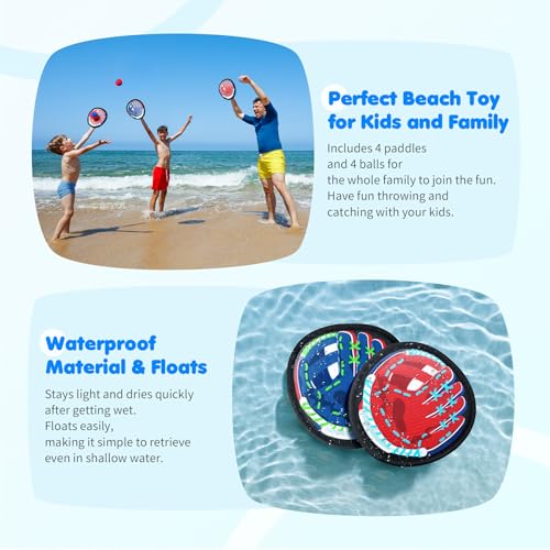 PlayZap Toss and Catch Ball Set Ultra Soft Fabric - Birthday Gift for Toddlers Kids Boys Girls 2-4 5-7 Yrs - Baseball Glove Toy Indoor Outdoor Yard Game & Beach/Pool Toy Set 4 Pack - color: Fabric 4 Pack Blue