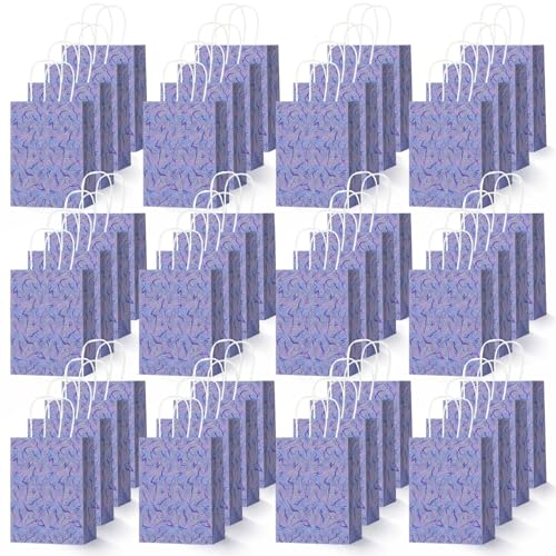 Kolldenn 48 Pcs Kpop Theme Goodie Bags Purple Lightning Crack Print Party Favors Gift Paper Bags with Handles Candy Treat Pouch for Anime Korean Kpop Birthday Party Decorations Supplies - style: Kpop