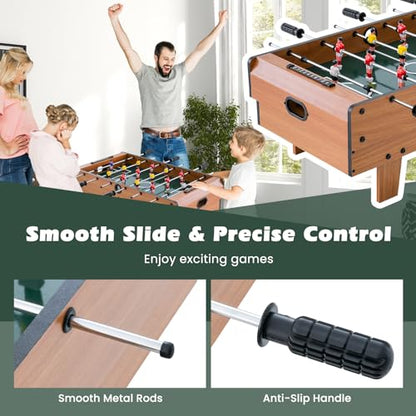 Giantex 4-in-1 Multi Game Table, Combo Foosball Game Table Top w/Billiards, Ping Pong, Push Hockey for Home, Game Room, Family Night & Arcade, Wood Combination Game Table Set for Adults - color: Natural
