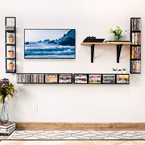 You Have Space Black Floating Shelves for Wall, 34 Inch Video Games, CD, DVD Storage Shelves, Metal Cube Storage Shelf Set of 4