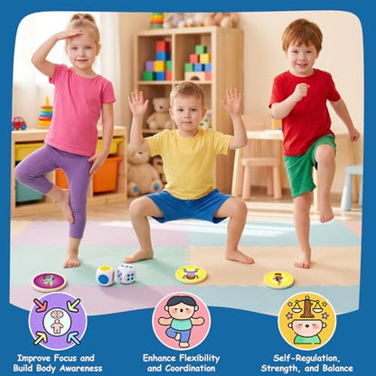 Quilinz Move and Match Game, Happy Move Board Game and Dice Game, Exercise Body and Balance Coordination, Social and Motor Skills for Kids, Daily Exercise for Family & Group Fun, Indoor and Outdoor