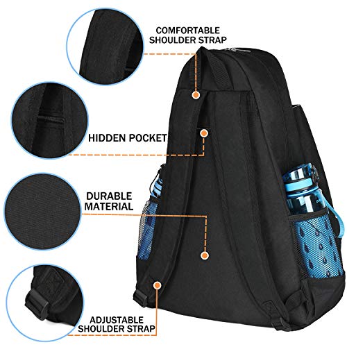 ACOSEN Tennis Bag Tennis Backpack - Large Tennis Bags for Women and Men to Hold Tennis Racket,Pickleball Paddles, Badminton Racquet, Squash Racquet,Balls and Other Accessories - color: Black