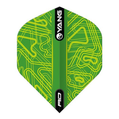 RED DRAGON Yin Yang Double Sided Dart Flights 3 Sets Per Pack (9 Dart Flights in Total) - color: Green and Black