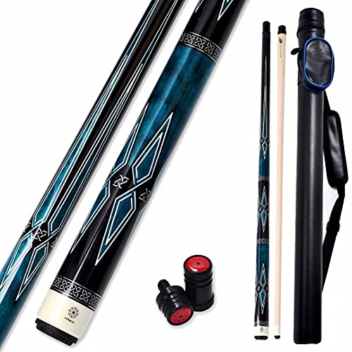 Collapsar CXL Pool Cue with 1X1 Hard Case,Low Deflection Shaft 13mm Black Tip Billiard Ques Sticks,58" 2-Pieces 19-21 oz Professional Pool Stick Set - color: CXL400+Joint Protector+Hard Case, size: 19 ounce