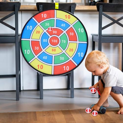 Sticky Dartboard and Sticky Ball Set, 2pcs 42cm Throwing with -and-Loop Target, Educational Indoor Throw for Boys and, Portable Game Set