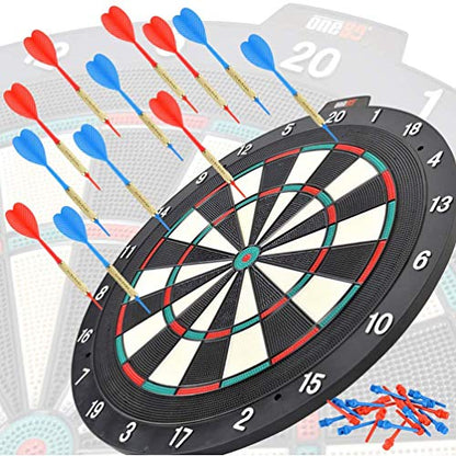 ONE80 Dartboard 18' Plastic Board with 12 Soft Tip Darts, 20 Extra Tips, Mounting Kit - style: S Dartboard I