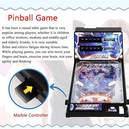 PHATM Mini Marble Arcade Machine Parent-Child Electronic Marble Game Space Super Pinball Games Retro Compact Tabletop Arcade for Small Space