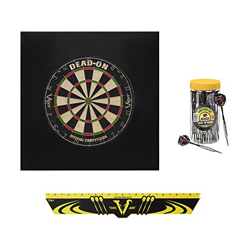 Viper Defender II Backboard & Sisal/Bristle Steel Tip Dartboard Bundle - style: Premium