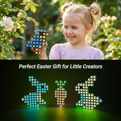 TOSY Magnet Cube 4x4 - 70 Blocks, 560 Magnets, Multipurpose: Creative Building Blocks, Transformable Fidget Spinner, Puzzle/Infinity Cube, Christmas Stocking Stuffers Gift for Kids, Glowing STEM Toy