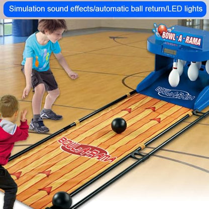 Electronic Bowling Alley Game, Foldable Indoor Family Game Bowling Game, with LED Electronic Scoreboard and Automatic Reset Function, for Children and Adults Interactive Game,3.5m - size: 3.5m