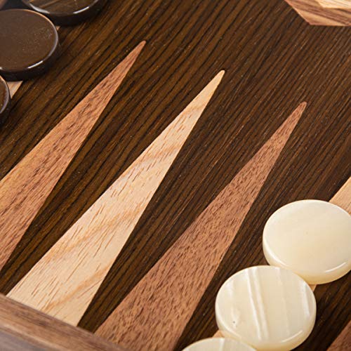 WE Games Luxury Walnut Tree-Trunk Backgammon Set - 19 inches - Handcrafted in Greece - 2 Players - Ages 15+