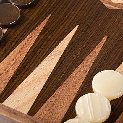 WE Games Luxury Walnut Tree-Trunk Backgammon Set - 19 inches - Handcrafted in Greece - 2 Players - Ages 15+