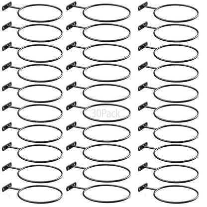 Mounted Ball Wall Storage Display Universal Ball Rack Metal Black Rack Holder Space Saver for Basketball Football Volleyball Soccer Storage Display - size: 30 Pack/6in
