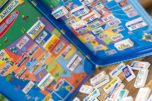 Bendon TS Shure License Plate Games Magnetic Activity Tin with Foam Magnet Sheet 50519 - style: License Plat Game Tin