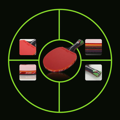 Professional Ping Pong Paddle, High Performance Table Tennis Racket for Training and Competition, 5 Layers of Pure Wood + 2 Layers of Carbon, Flared Handle