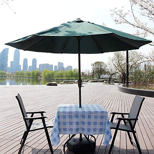 Melaluxe Spring/Summer Wrinkle-Free Waterproof Outdoor Tablecloth with Umbrella Hole and Zipper, Blue Checkered, 60 Inch Square - color: Blue Checkered, size: 60" x 60" (Square)