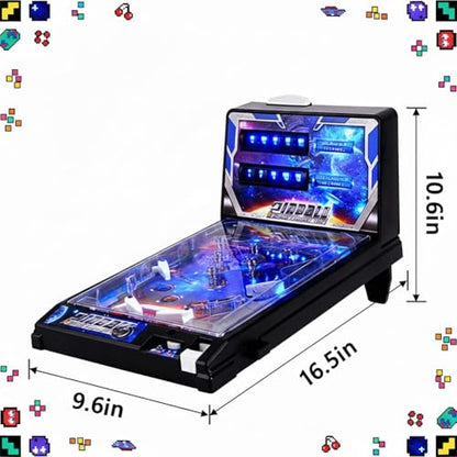 Tabletop Arcade Pinball, Pinball Game with Lights & Sounds, Classic Tabletop Game, Parent Child Interactive, Ball Shooting Adults-Kids 3+