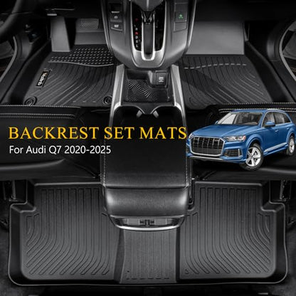All Weather Floor Mats & Cargo Liner Backrest Mat for Audi Q7 / SQ7 2017-2025 2026 Liners Custom Fit Audi Q7 2017-2025 Waterproof Durable Easy to Clean Accessories SQ7 - style: 25|For Audi Q7/SQ7 | 2017-2026 | Backrest Set