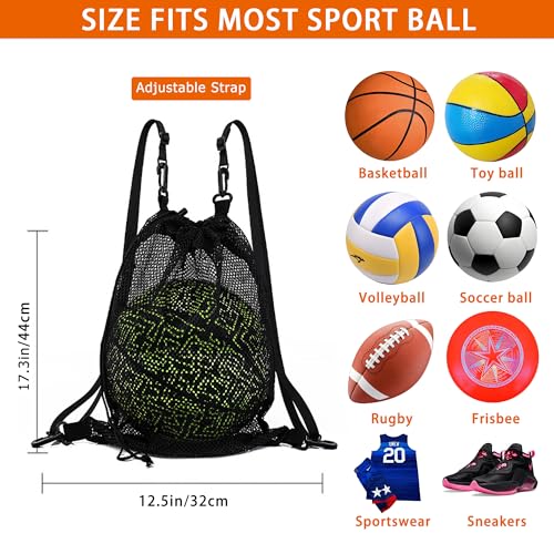 Mesh Ball Bag for Basketball Soccer & Volleyball, Sports Ball Bag with Zipper Pocket,Ball Storage Bag,Lightweight and Breathable - style: Style B