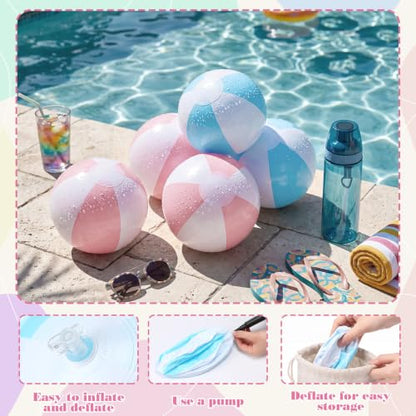 MiniInflat 12 Pcs Granny Pants Yard Game, Big Pants Ball Catch Outdoor Games with Inflatable Beach Balls and Pump for Family Reunion & Adult Groups Yard Summer Swimming Pool Water Games (Pastel) - color: Pastel