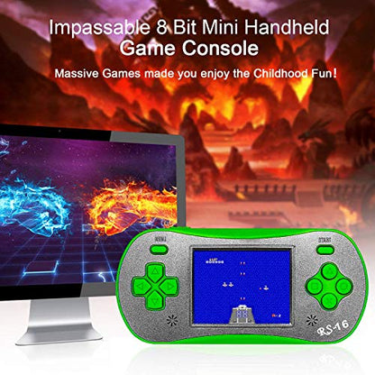 Handheld Game for Kids - FAMILY POCKET RS16 Portable Classic Controller 260 Game 2.5 inch LCD Retro Arcade Video Game System Children's Birthday Gift (Green) - style: green