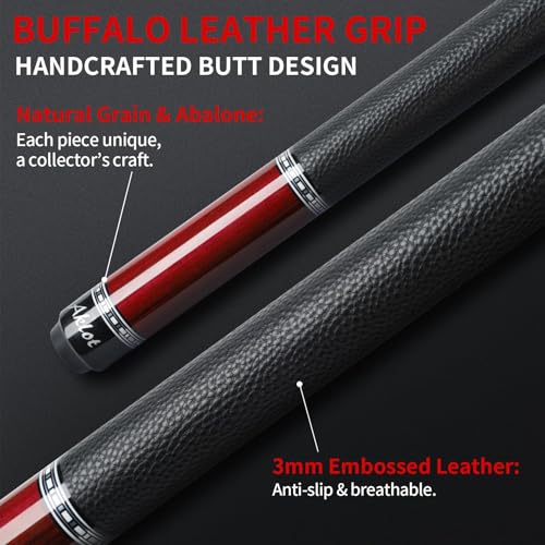 AKLOT Carbon Fiber Pool Cue Stick 58", Billiard Cue Sticks 19-19.5oz, Low Deflection Billiard Stick with 12.5mm Tip, Professional Carbon Fiber Pool Sticks for Adults - color: Patten3