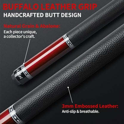 AKLOT Carbon Fiber Pool Cue Stick 58", Billiard Cue Sticks 19-19.5oz, Low Deflection Billiard Stick with 12.5mm Tip, Professional Carbon Fiber Pool Sticks for Adults - color: Patten3