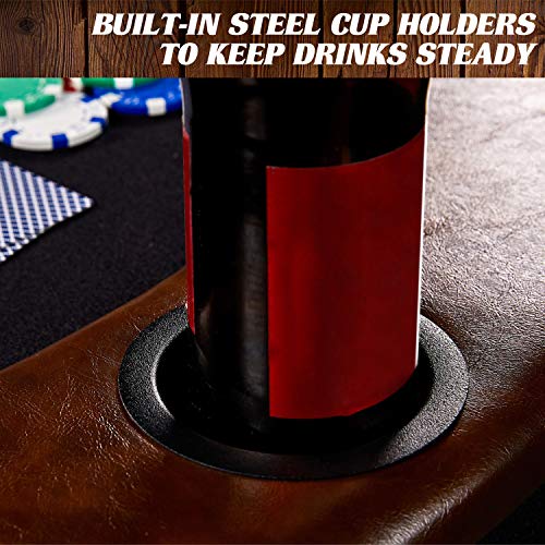 Barrington Poker Multiple Styles Folding Poker Table & Poker Table Top/Dining Table Collection, Durable Padded Rail Tables with Felt Playing Surface, Perfect for Texas Holdem Games - style: 10 Player Premium Table