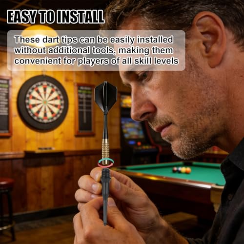 Penitue 300pcs 2BA Thread Soft Tip Dart Points, Plastic Dart Tips Replacement for Professional & Beginner Players