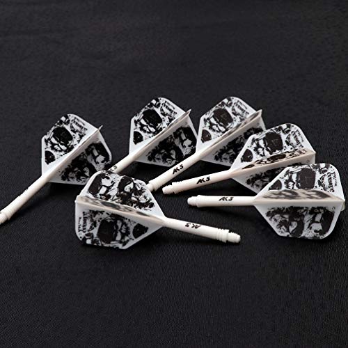 CUESOUL 3 Sets Integrated Dart Shaft and Flights,Dart Shaft Length 21mm/28mm/33mm - color: Shaft Length 21mm+28mm+33mm-Big Wing Shape-Green Skull