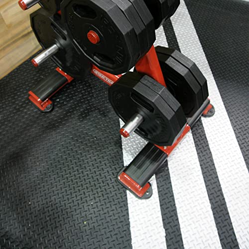 Rubber-Cal Diamond-Plate Rubber Flooring Roll - 3 mm x 4 ft x 2 ft Roll - Black - size: 24"L x 48"W x 0.1"Th