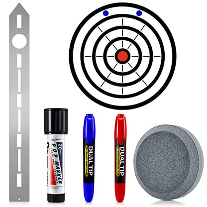 Axe Throwing Target Template Stencil, 3 Pieces Standard Markers and Sharpening Stone Multi Purpose Whetstone Blade Sharpener for Drawing Axe Throwing Target Template(Silver)