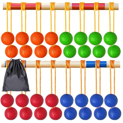 16PCS Ladder Ball Set Ladder Toss Balls Replacement Balls with Storage Bag for Toss Match (Red Blue Green Orange)