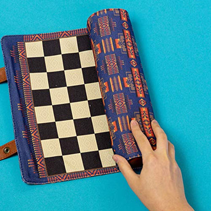 Chronicle Books Pendleton Chess & Checkers Set: Travel-Ready Roll-Up Game (Camping Games, Gift for Outdoor Enthusiasts)