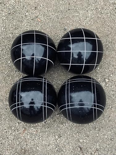 BuyBocceBalls Listing - Made in USA, Premium Quality Official Tournament Bocce Set - 107mm Black and Dark Orange Balls Nylon Bag; Regulation Size Balls 920 Grams (2 lbs. 1 oz.)