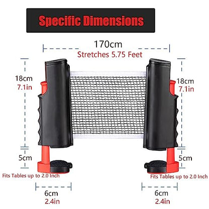 Retractable Table Tennis Net Replacement, Ping Pong Net and Post for Ball Shooters Multi-Ball Training or Serve Practice, Stretches 5.75 Ft - color: Deep Coffee