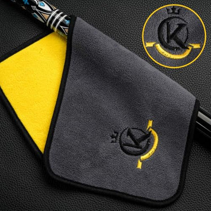 KONLLEN Billiards Billiard cue Towel - 100% Cotton Black 8-Ball Pool Cue Clean Towel Maintenance Accessories Cleaning Set Shaft Wax + Cleaning Powder + - color: Yellow