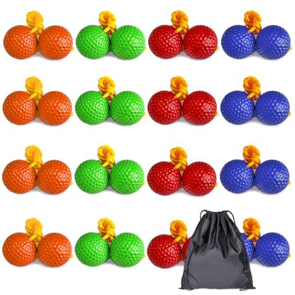16PCS Ladder Ball Set Ladder Toss Balls Replacement Balls with Storage Bag for Toss Match (Red Blue Green Orange)