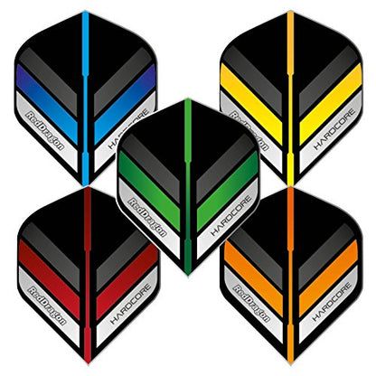 RED DRAGON Hardcore Selection Pack Extra Thick Standard Dart Flights - color: Stripes