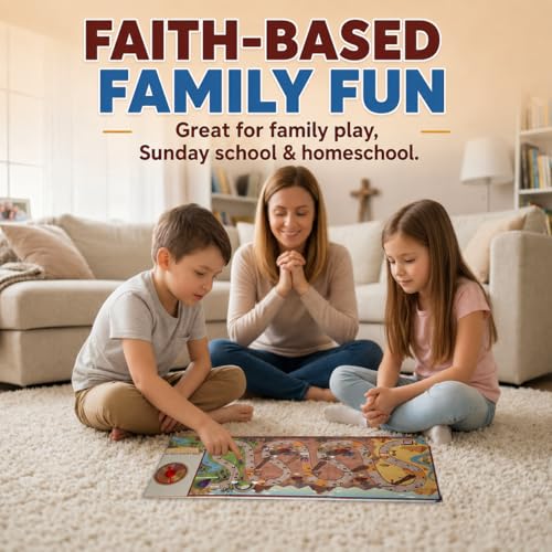 TRAVOFUN Exodus Magnetic Board Games for Kids Ages 3-5+, Foldable Travel Games & Bible Toys, Christian Snake and Ladders Family Game for Road Trip Activities & Sunday School Gifts - style: Exodus Adventure