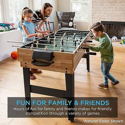 Best Choice Products 2x4ft Combo Game Table Set for Home, Game Room, Friends & Family w/Hockey, Foosball, Pool, Shuffleboard, Ping Pong, Chess, Checkers, Bowling, and Backgammon - color: Walnut