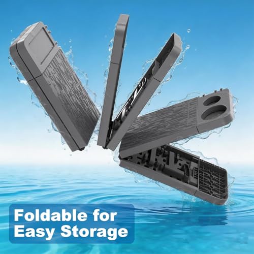 Pool Bar for Above Ground Pool, Swim Up Bars for Pool, 42.5" x 12" Pool Side Table with 90 lbs Capacity, Poolside Bar Clip-On Foldable Tabletop Easy Install