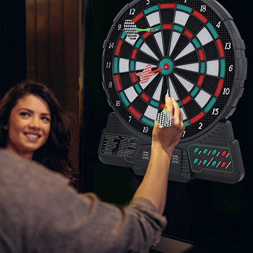 Electronic Dartboard, Soft Tip Dartboard, Automatic Scoring Dartboard Set with LCD Display Sound Reminding for Home, Office, Indoor Play, for 1-8 Players