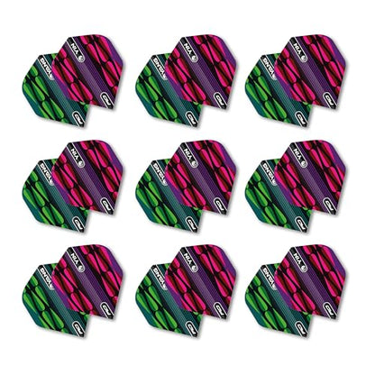 RED DRAGON Yin Yang Double Sided Dart Flights 3 Sets Per Pack (9 Dart Flights in Total) - color: Pink and Green