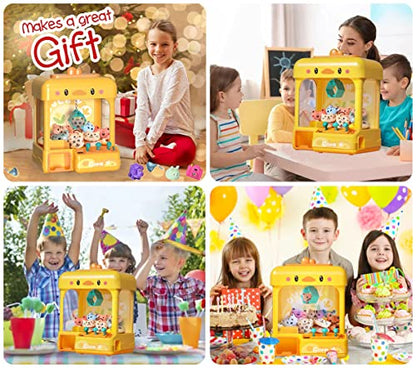 cxjoigxi Large Claw Machine for Kids Adults with Prizes, Adjustable Sound & Light, Mini Vending Machine, Electronic Arcade Crane Game, Candy Dispenser Toy for Girls Boys Birthday Gifts, Duck