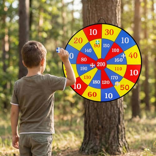 29" Large Dart Board for Kids, Board Games with 24 Sticky Balls, Sticky Dart Board Indoor Outdoor Sport Fun Party Game Toys for Kids Boys Girls Ages 3 4 5 6 7 8 9 10 11