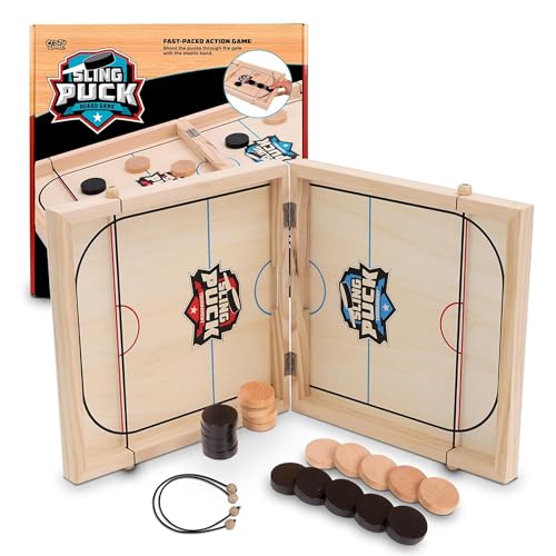 Fast Sling Puck Game - Super Winner Slingshot Puck Board Game - Sling It Shot 2 Player Hockey Table for Kids, Teen and Adults - Christmas Indoor Family Tabletop Games - style: 24 Inch Large
