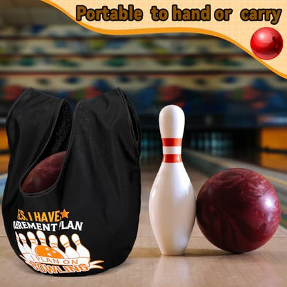 Hahafelt 3 Pcs Bowling Ball Polisher Gifts Microfiber Bowling Seesaw Bag with 10'' x 8'' Bowling Towel Shammy Pad Bowling Accessories for Bowlers Women Bowling Lovers - style: Retirement