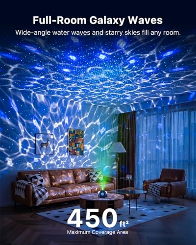 3-in-1 Pyramid Disco Party Lights with Sound Activated and Adjustment Stake | 4 Head Magic Projector Ball Lamp, 360 Angle Room Coverage, Water Wave Strobe Lighting Effect, for Home, Holiday Club, Karaoke