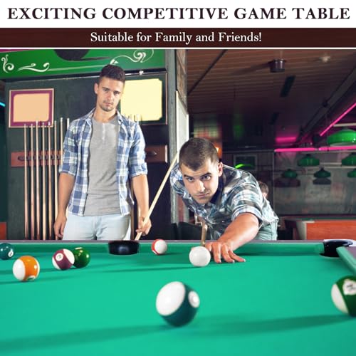 RAYKEEP 4FT/6FT Billiard Table, Portable Pool Table Set, Pool Game Table w/ 2 Cue Sticks, Ball Set for Adults Kids Family Game Room - color: 6FT Green